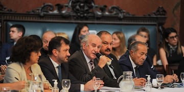 El senador Oscar Parrilli defendió el proyecto de ley en el plenario de comisiones (Foto: Federico López Claro)