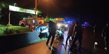 Bonaerenses despistaron sobre la ruta provincial 223 en Ruiz de Montoya.