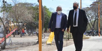 Haquim y Bravo recorrieron las obras públicas que se ejecuta en San Pedro de Jujuy.