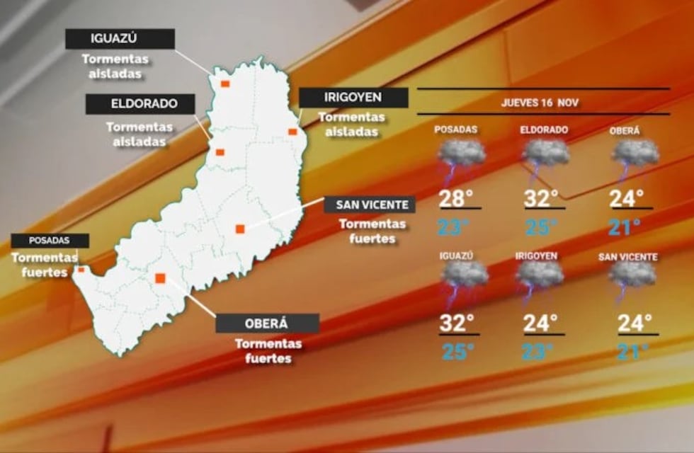 Jueves de contrastes climáticos en Misiones: lluvias, tormentas, granizo y calor en el pronóstico