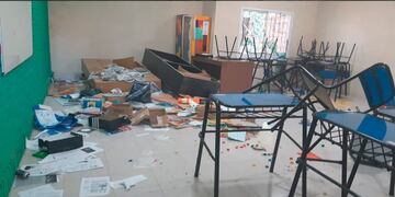 Robo y destrozos en Estación Frontera