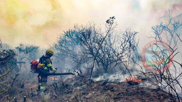El incendio forestal en Guasapampa logró ser contenido, tras arduo trabajo de los bomberos.