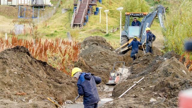 Ushuaia: realizan obras pluviales en el barrio Mirador del Fernández