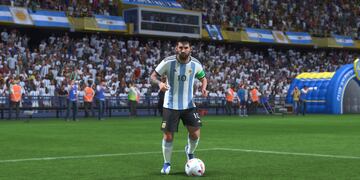 Capturas de imagen de la representación de los jugadores del seleccionado argentino en el videojuego Fifa 23.
