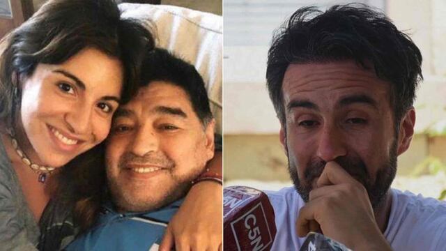 Gianinna con Diego, y Leopoldo Luque, el médico que atendió a su papá en su última etapa.
