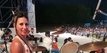 Erica desde el escenario de la Bendición de los Frutos.