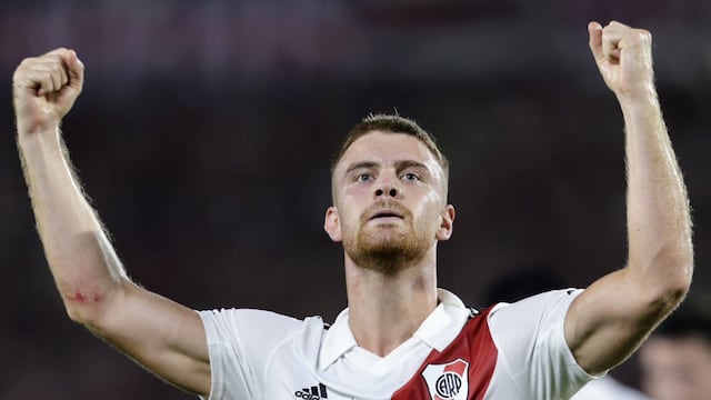 El Vikingo Lucas Beltrán festejando. Y en Instituto también, por el porcentaje que le queda por su transferencia (La Voz archivo).