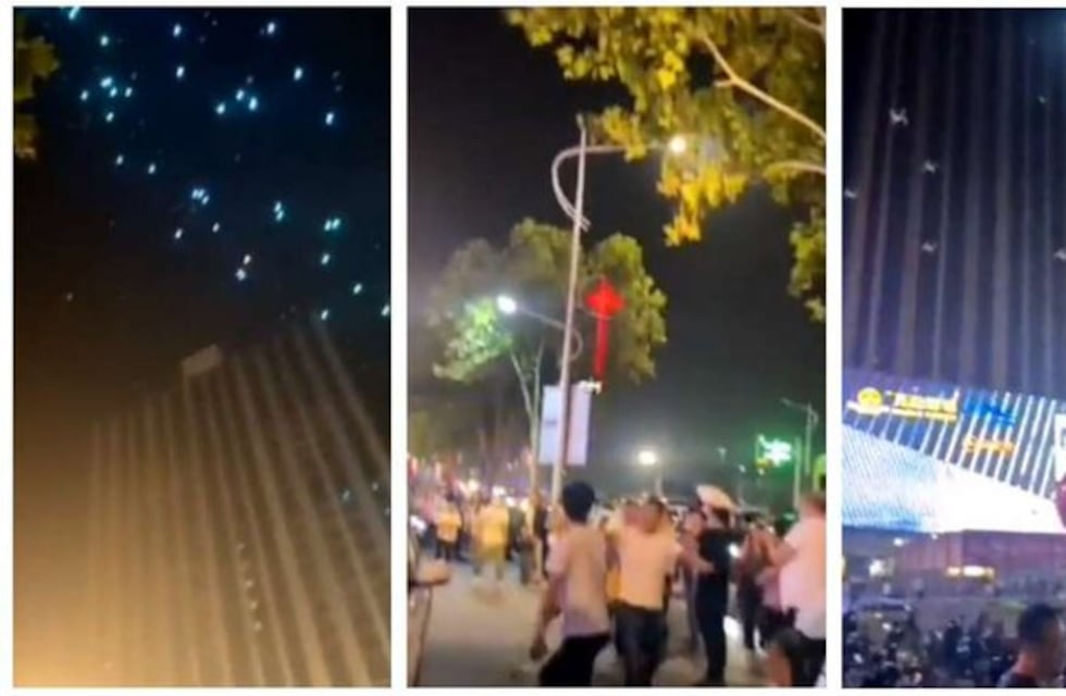 China: cientos de drones fallaron en simultáneo y cayeron sobre una multitud de personas