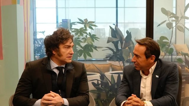 Javier Milei y el fundador y CEO de Mercado Libre, Marcos Galperín. (Presidencia de la Nación)