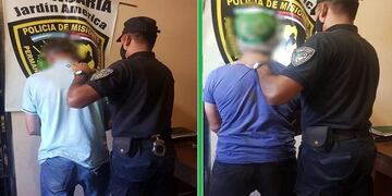 Individuos terminaron detenidos tras chocar contra un poste.