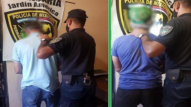 Individuos terminaron detenidos tras chocar contra un poste.