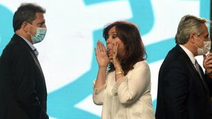 Sergio Massa, Cristina Fernández y Alberto Fernández.
