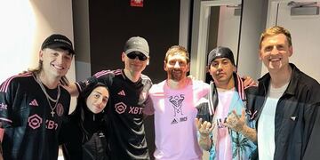 Así fue el encuentro de Nicki Nicole, Peso Pluma, Duki y Bizarrap con Lionel Messi durante el partido de Inter Miami