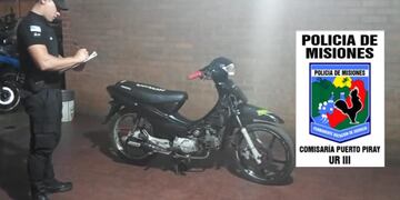 Puerto Piray: recuperan una motocicleta que había sido robada.