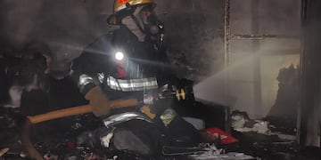 Bomberos Arroyito actuando en un siniestro