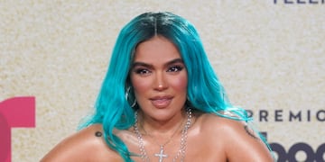 Karol G brillo en los Premios Juventud 2022. (AP)