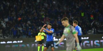 Diego Valoyes marcó el gol con el que Talleres se puso en ventaja ante Banfield en la Liga Profesional. (Javier Ferreyra)