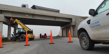 Pruebas de carga que se realizaron en el puente la semana pasada