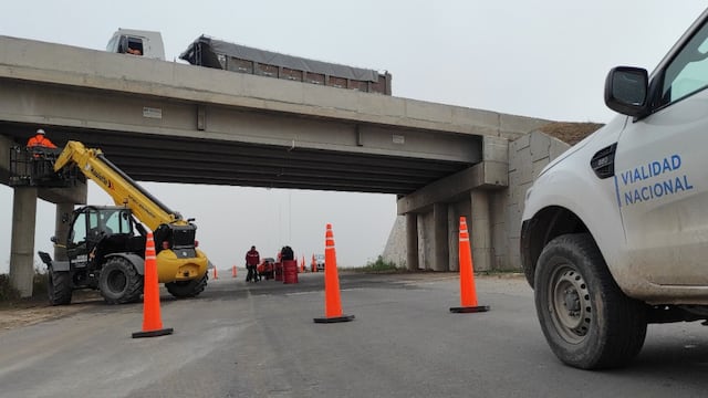 Pruebas de carga que se realizaron en el puente la semana pasada