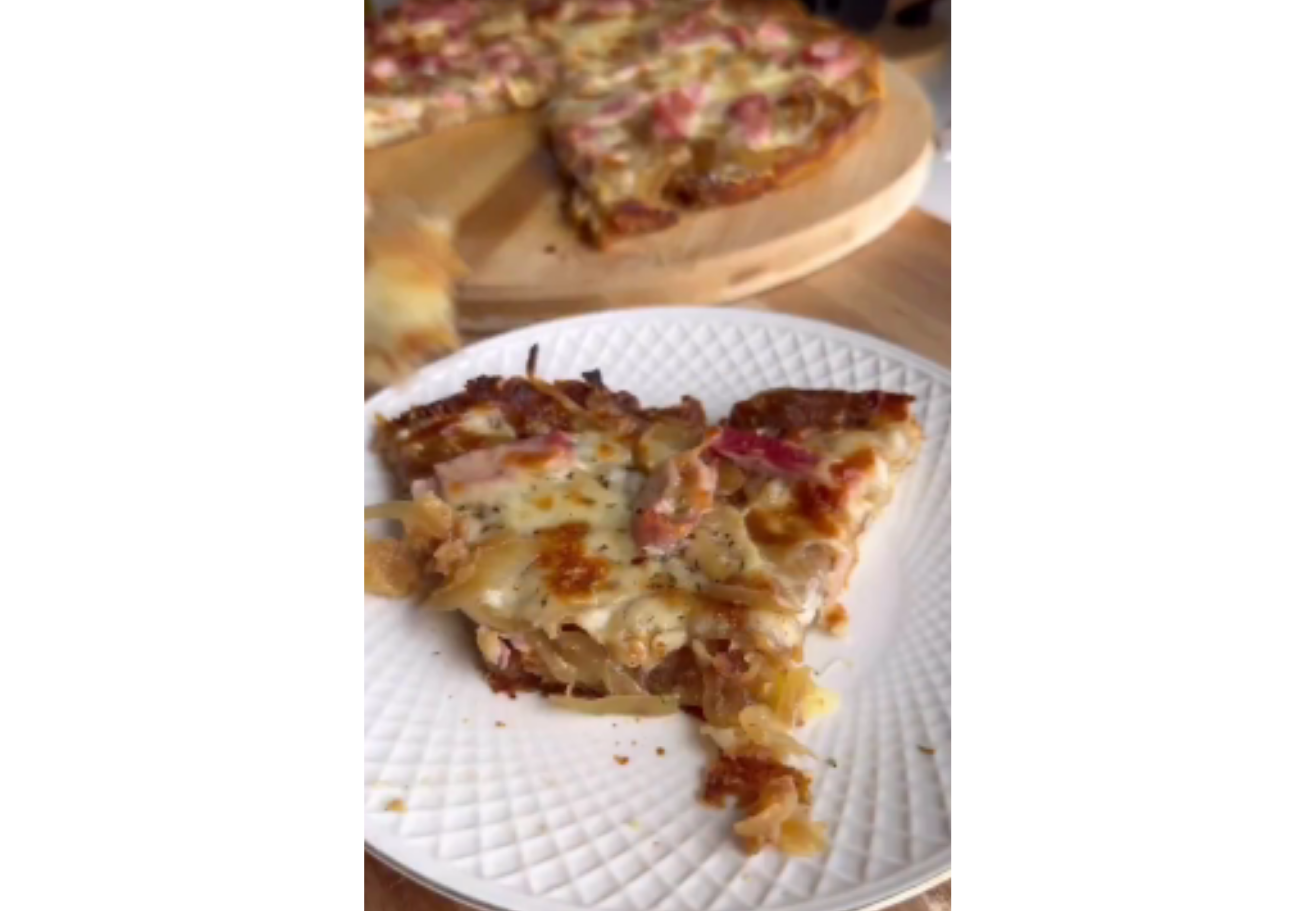 Así queda la pizza.