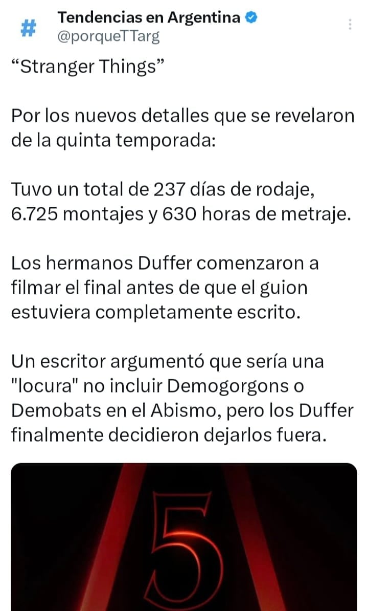 Nuevas revelaciones sobre Stranger Things 5.