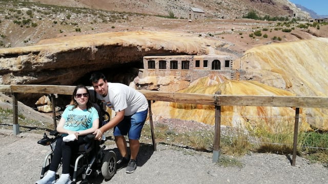 Valeria y su compañero pudieron visitar puntos turísticos accedibles en Mendoza.