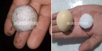 Cayó granizo de gran tamaño en Santa Rosa.