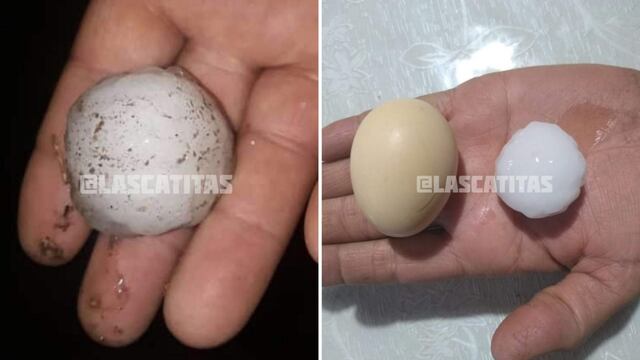 Cayó granizo de gran tamaño en Santa Rosa.