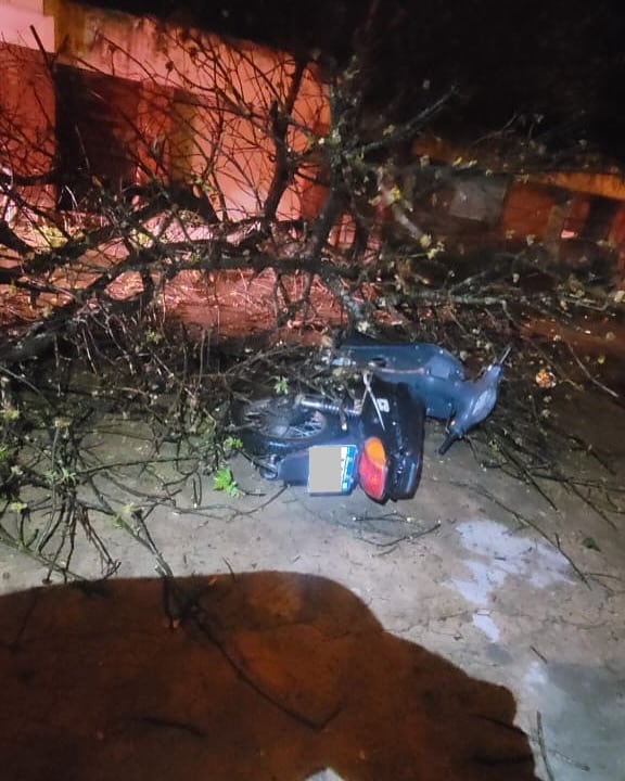 Arduo trabajo de Bomberos Voluntarios de Arroyito por el temporal de viento y lluvia