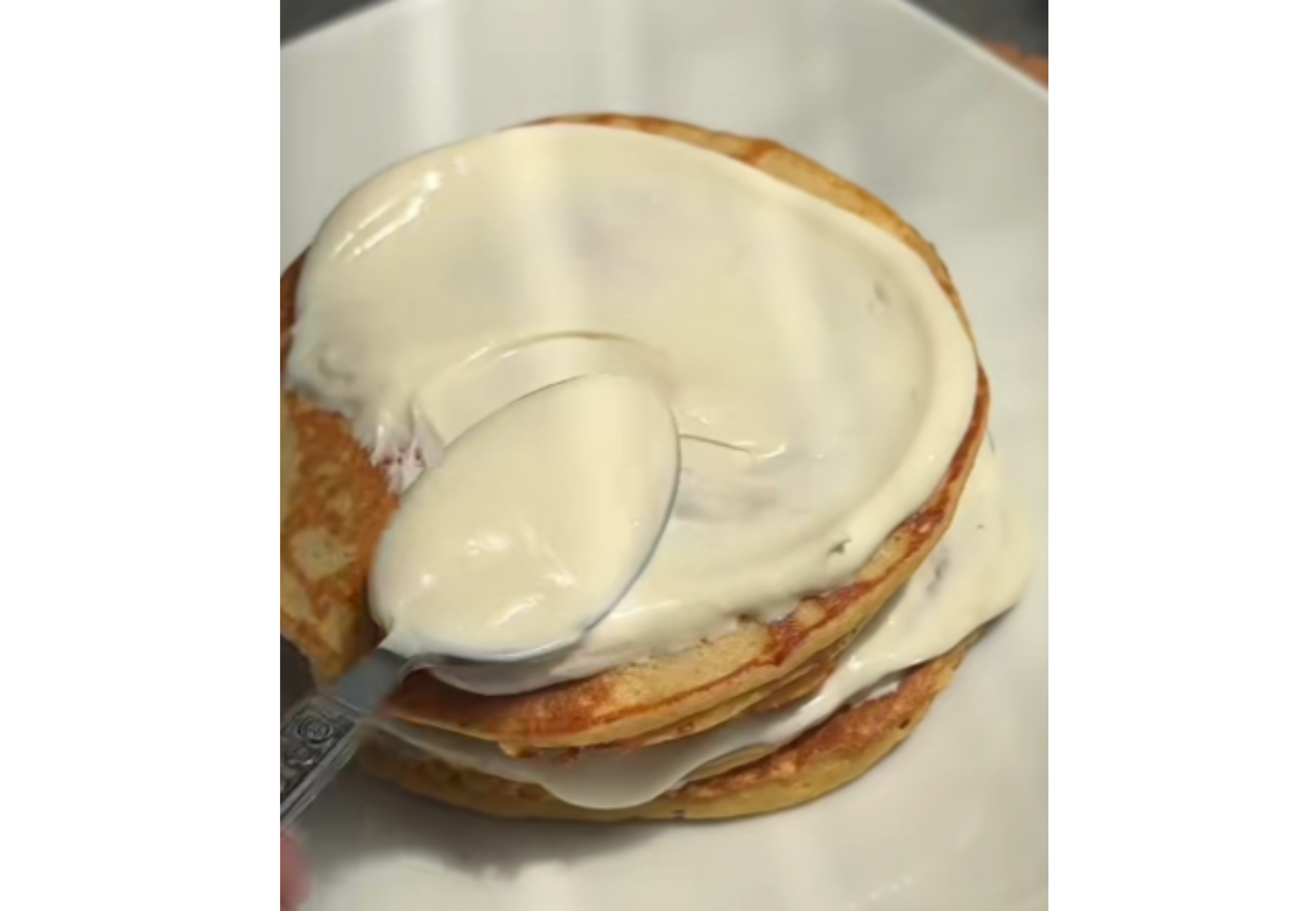 Así quedan los pancakes con la crema de limón.