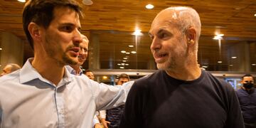 Leo Viotti junto a Horacio Rodríguez Larreta en Santa Fe
