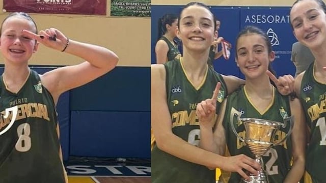 Magalí Weimann (Espora), Olivia Spagnolo, Emma Ortiz y Josefina Santiloni (Ateneo). Reforzaron a Comercial en el torneo "Sueños Dorados".