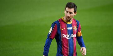 Lionel Messi, durante un partido del Barcelona. (Lluis Gene/AFP)