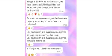 Chat de la concejala bahiense Franca Grippo, coordinadora de La Libertad Avanza en la Sexta Sección Electoral. Publicado por La Nueva de Bahía Blanca