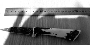 Los efectivos secuestraron un cuchillo