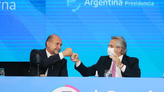 Alberto Fernández y Omar Perotti en Rosario. (Presidencia de la Nación)