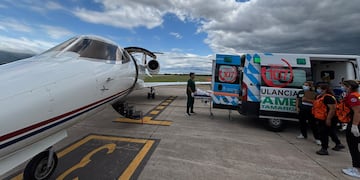 La logística integró traslado terrestre, vuelo sanitario y recepción de emergencias.