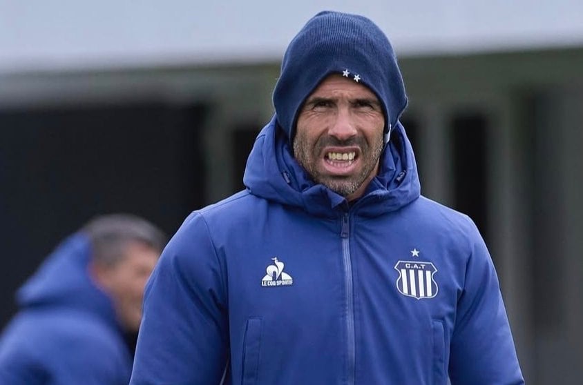 Carlos Tevez, en una práctica de Talleres. (Prensa Talleres).