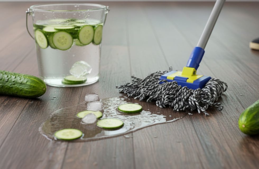 Para qué sirve limpiar los pisos con agua y pepino: el truco casero que pocos conocen