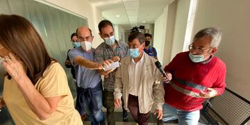 Río Cuarto. Caso Dalmasso. Se reanuda el juicio contra el viudo. Juan Dalmasso sale de declarar. (Tomy Fragueiro)