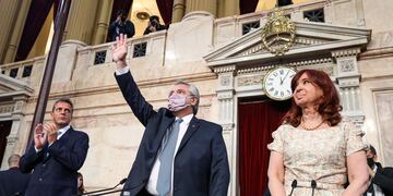 El presidente Alberto Fernández en el Congreso de la Nación. (Foto: prensa Senado/Télam/CGL)