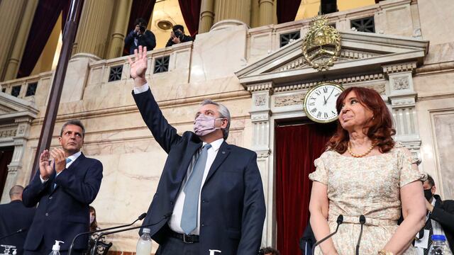 El presidente Alberto Fernández en el Congreso de la Nación. (Foto: prensa Senado/Télam/CGL)