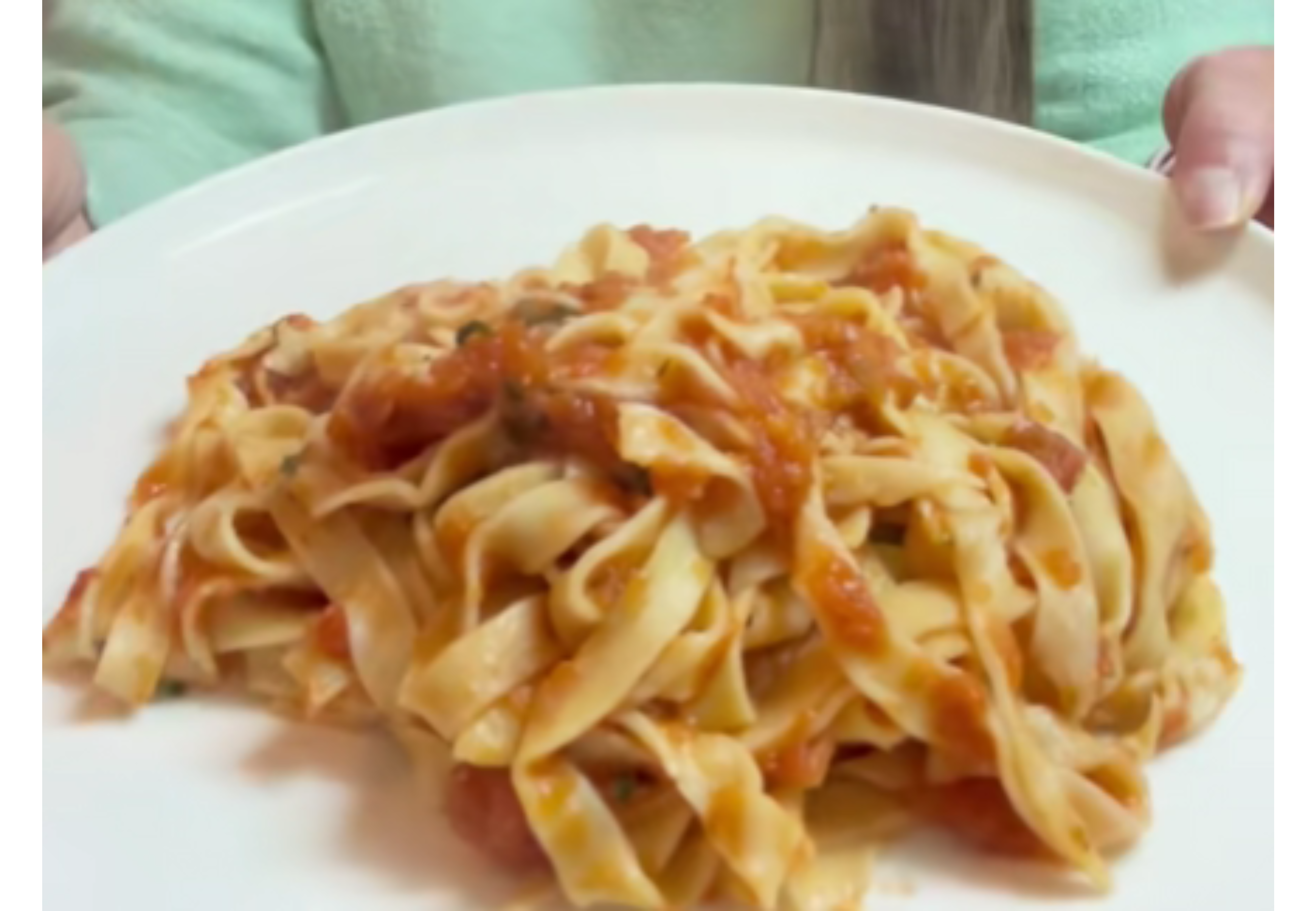 Tallarines caseros con 3 ingredientes.