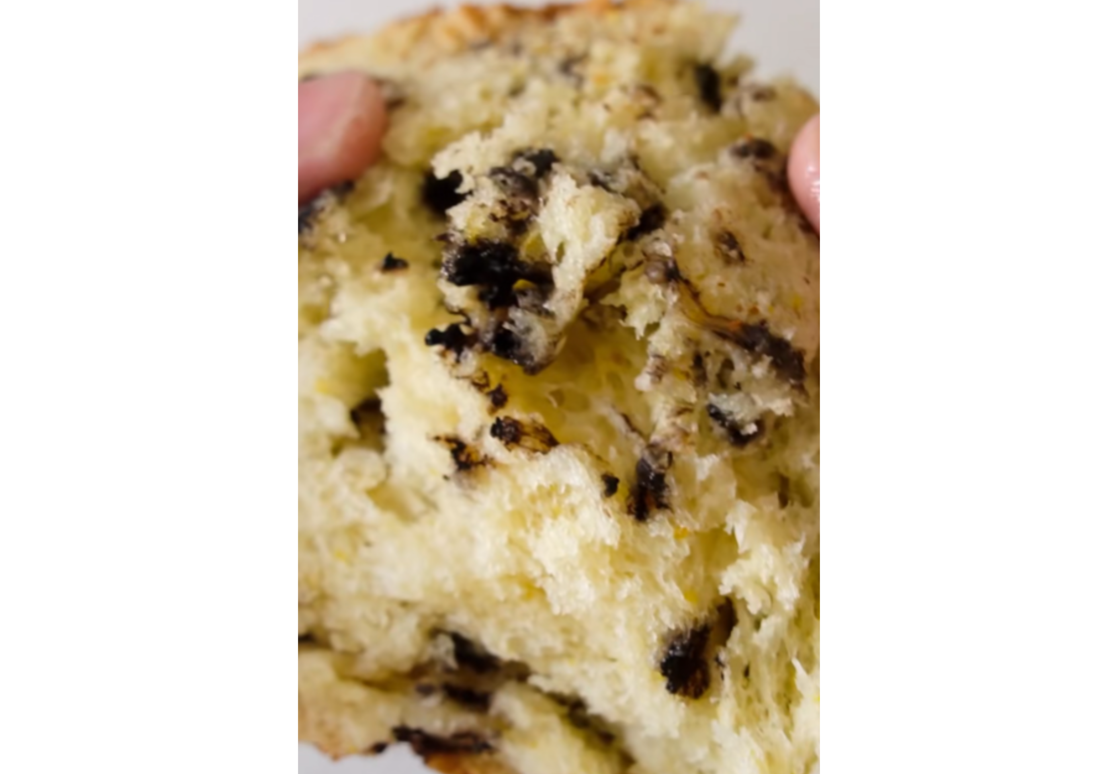 Así queda la miga del pan dulce.