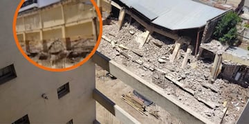 Las imágenes del derrumbe en barrio General Paz, ciudad de Córdoba.