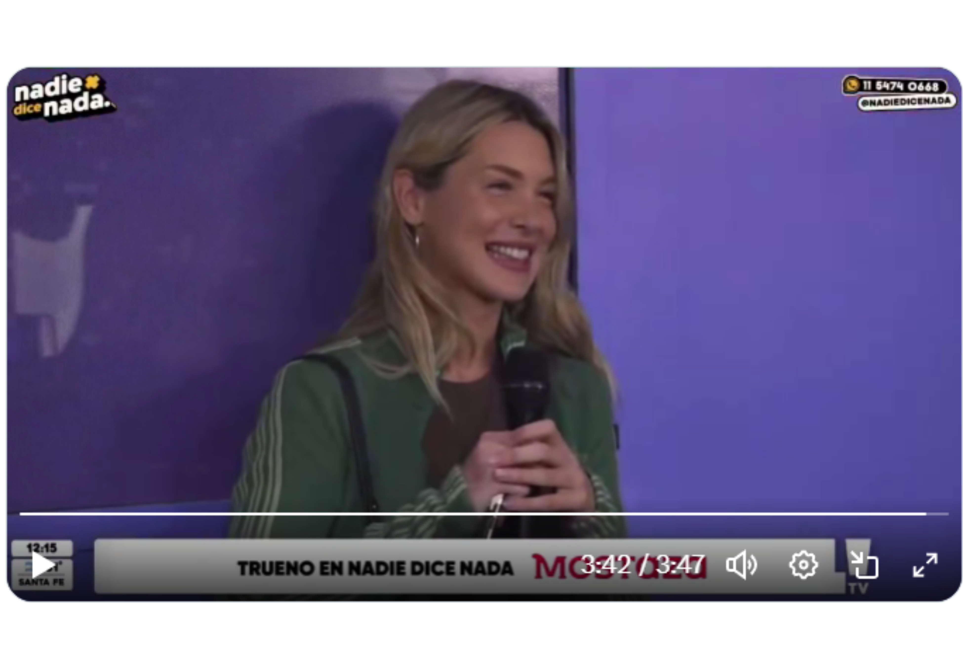 Teresa acompañó a Trueno al programa de Luzu TV.