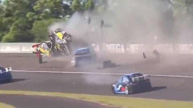 El Dipy protagonizó un accidente en el Top Race. Gentileza