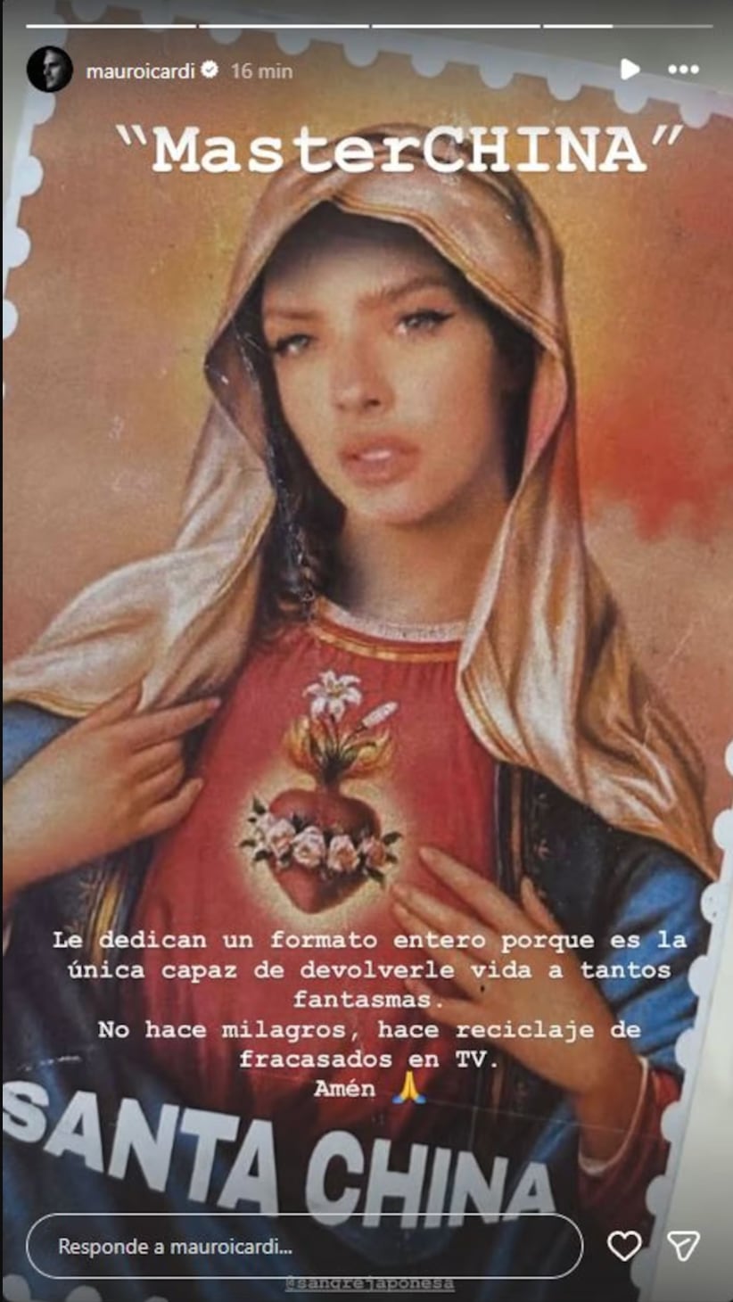 "MasterChina" la historia que compartió Mauro Icardi para defender a la actriz. (Foto: Instagram)