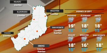 Cielo nublado y probabilidad de lluvias en Misiones.