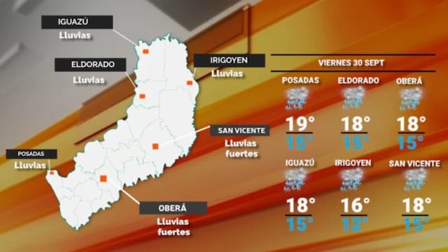 Cielo nublado y probabilidad de lluvias en Misiones.